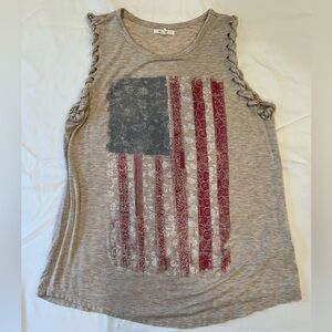 Maurice’s Women's Flag Print Sleeveless Top size S